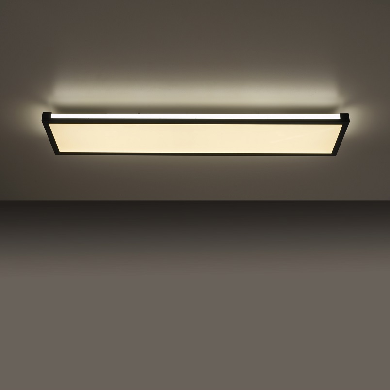 Leuchten Direkt 11622-18 MARIO - LED stropní svítidlo v černé barvě s dálkovým ovladačem, LED 24W, 2700-5000K + RGB, 100 x 25cm