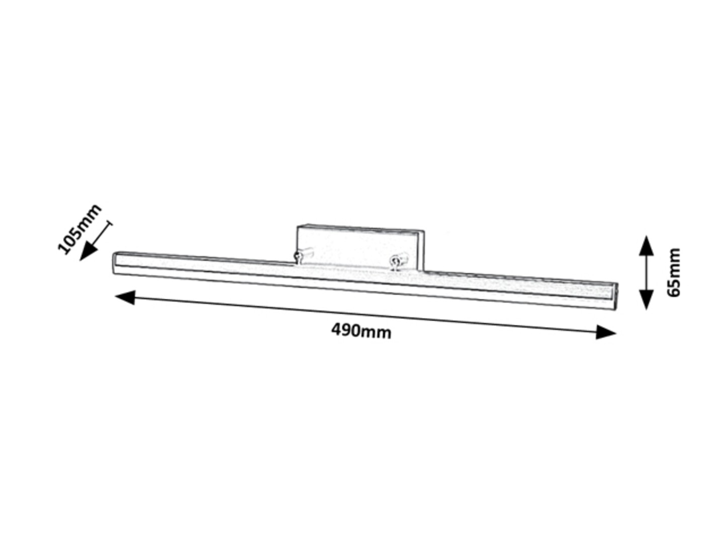 Rabalux 2166 EVAN - Nástěnné naklápěcí LED svítidlo do koupelny k zrcadlu v černé barvě, LED 12W, 4000K, 49cm, IP44