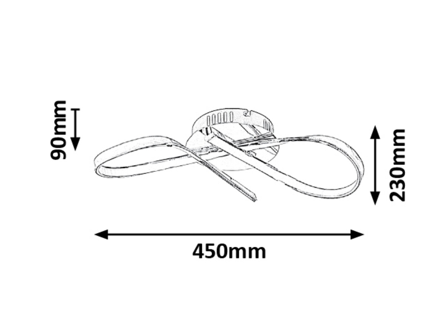 Rabalux 2187 ANIELA - LED stropní zakroucené LED svítidlo, 20W, 4000K, 45 x 23cm