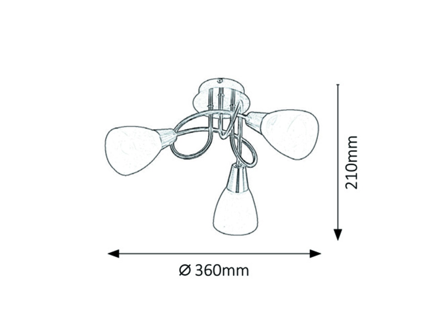 Rabalux 5533 JENNA - Moderní stropní lustr v bronzové barvě 3 x E14, Ø 36cm