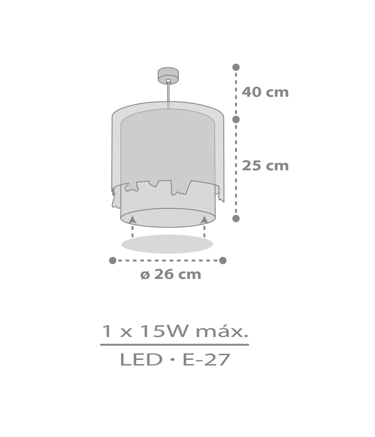 Dalber 61272 LOVING DEER - Dětské závěsné svítidlo s kolouškem + Dárek LED žárovka