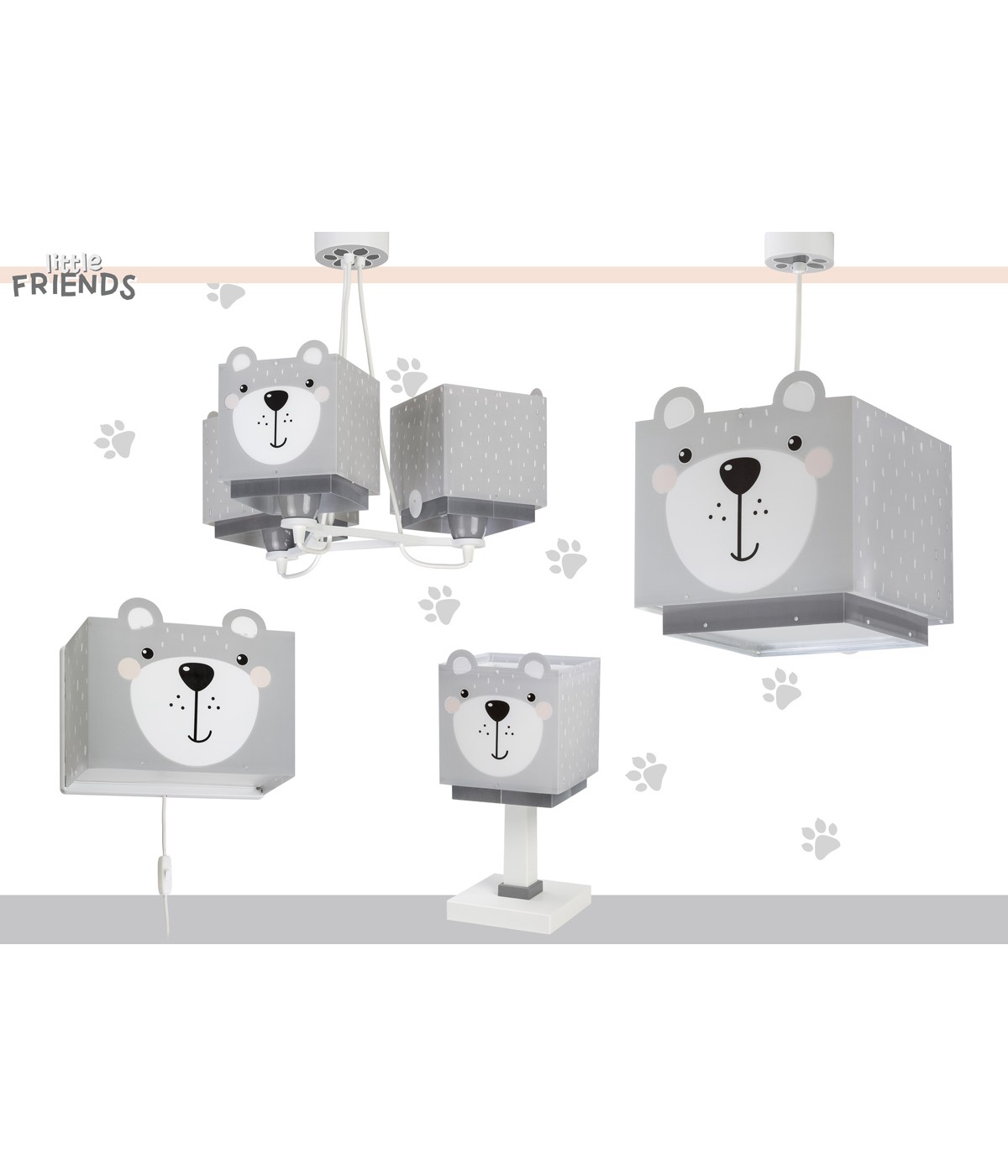 Dalber 64577 LITTLE TEDDY  - Dětské stropní svítidlo s motivem medvídků + Dárek 3 x LED žárovka