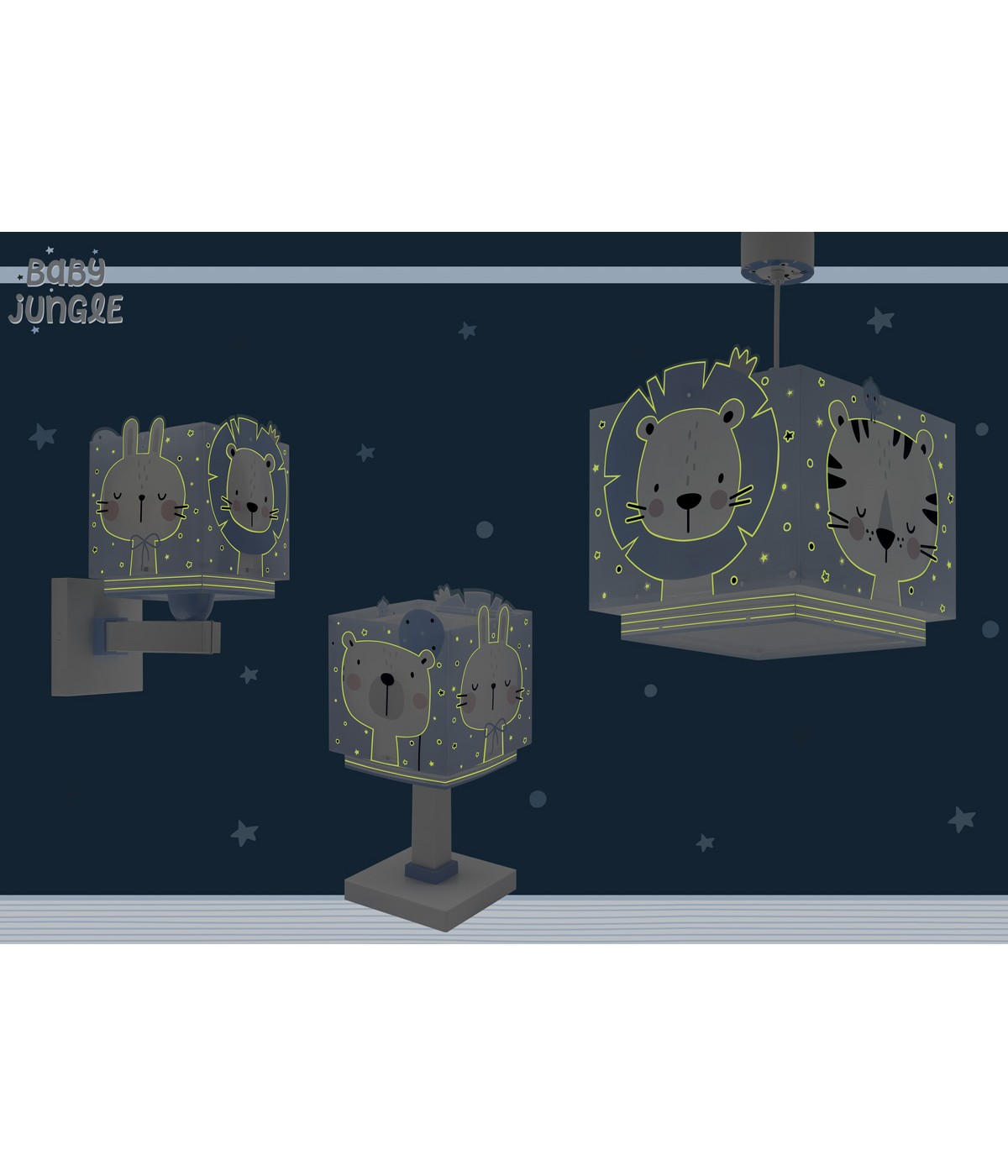 Dalber 63119T JUNGLE - Dětské nástěnné svítidlo s kabelem do zásuvky + Dárek LED žárovka