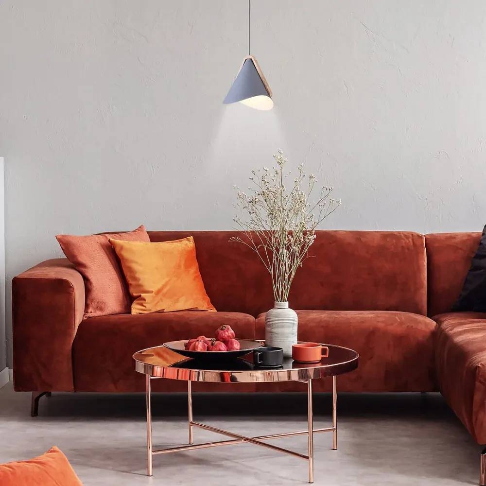 Rabalux 6649 NEVA - Barové závěsné svítidlo v šedé barvě s dřevěným prvkem,1 x E27, Ø 24,5cm