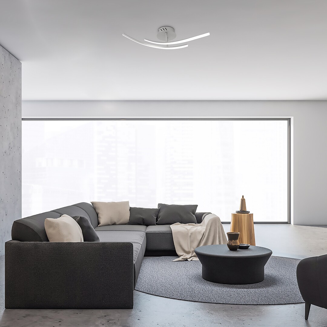 Rabalux 3143 TATJANA - LED stropní stříbrný lustr, 15W, 4000K, 54 x 12cm