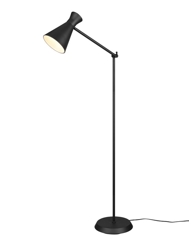 Trio Leuchten R40781032 ENZO - Stojací polohovací lampa v černé barvě 1 x E27, výška 150cm
