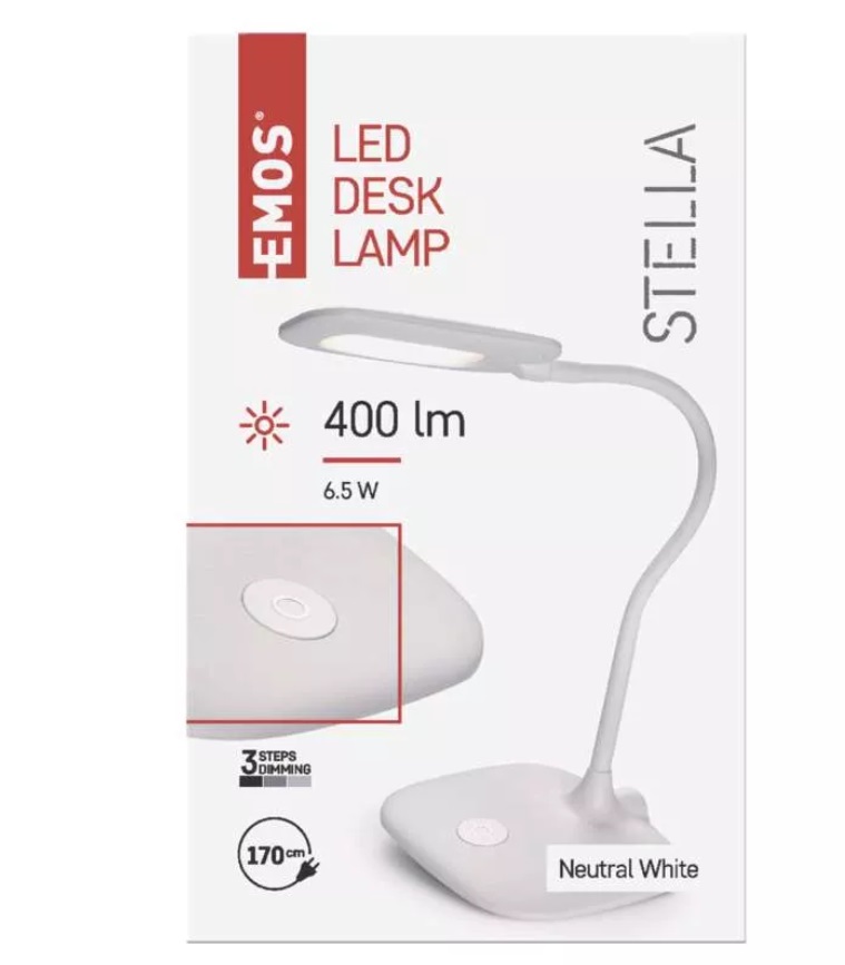 Emos Z7602W STELLA -LED stolní dotykem stmívatelná lampička v bílé barvě, 5W