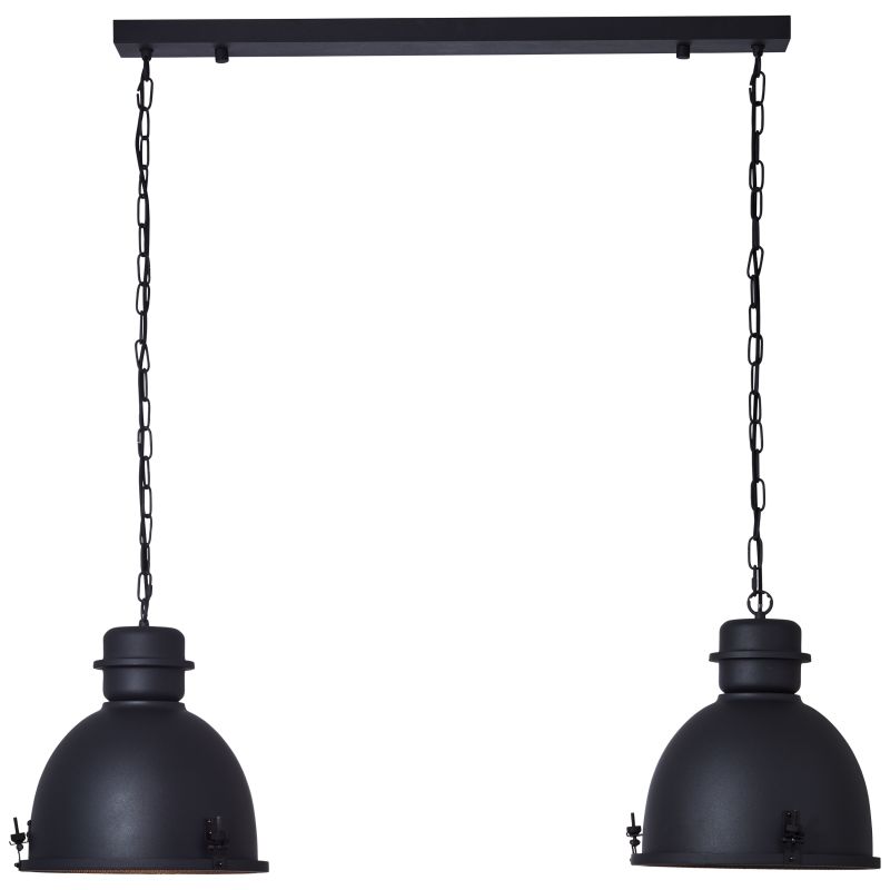 Brilliant HK19242S76 KIKI - Industriální dvouramenný závěsný lustr v černé barvě, 2 x E27, 113cm
