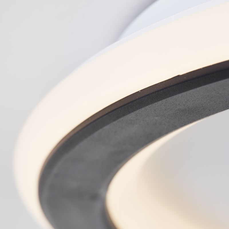 Brilliant G99702/76 VEGAS - LED kulaté stropní svítidlo v bílé a černé barvě, stmívatelný vypínačem LED 24W, 3000K, Ø 30cm