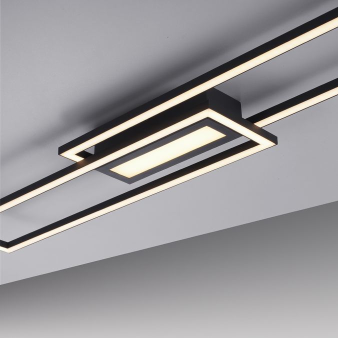 Leuchten Direkt 14696-18 ASMIN - LED stropní svítidlo v černé barvě, 45W, 3000K, 95 x 17,5cm