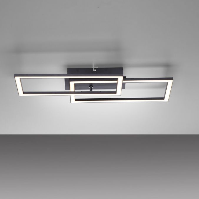 Leuchten Direkt 14692-18 IVEN - LED stropní vypínačem stmívatelné svítidlo v černé barvě, 40W, 3000K, 54 x 31cm
