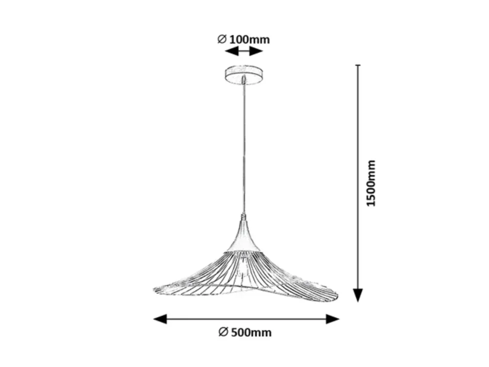 Rabalux 72004 SOMBRERO - Retro závěsné kuchyňské svítidlo v černé barvě 1 x E27, Ø 50cm