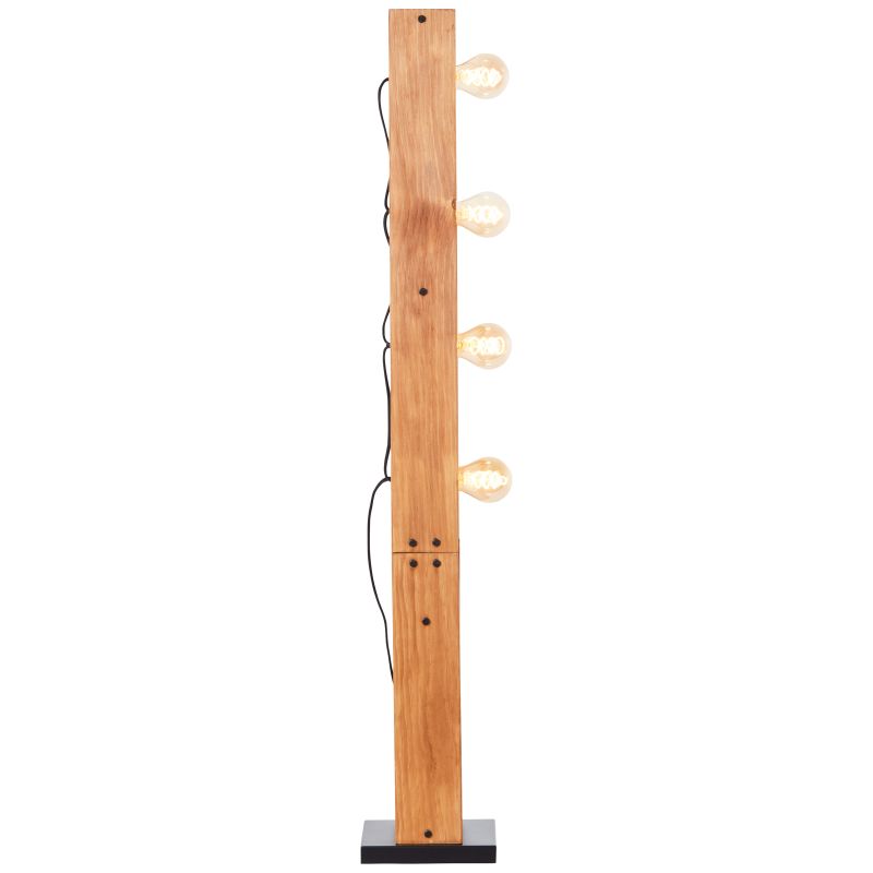 Brilliant 93122/76 CALANDRA - Dřevěná stojací lampa do obýváku, 4 x E27, 125,5cm