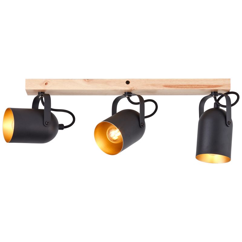 Brilliant 99797/86 TRONTE - Dřevěné stropní tříbodové svítidlo, 3 x E14