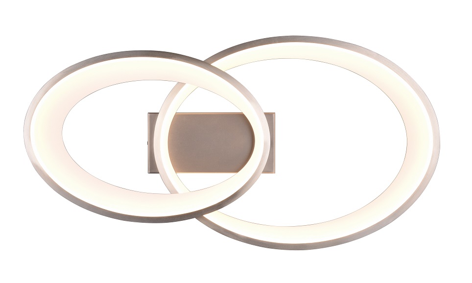Trio Leuchten R64482107 MALAGA - Moderní LED stropní lustr v matném niklu, LED 25W, 3000K, 57 x 30cm