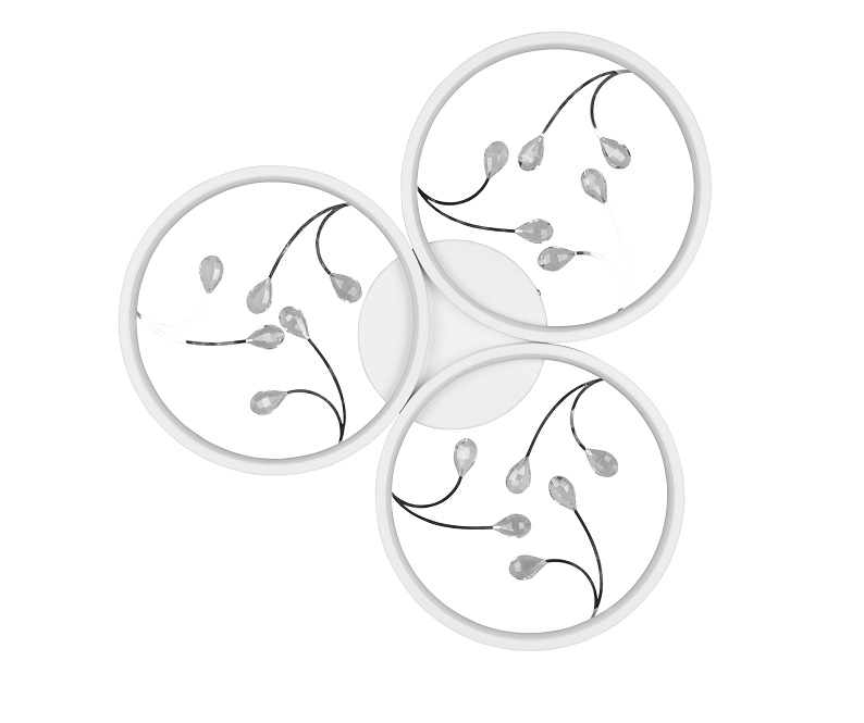 Trio Leuchten 642110331 GROOVY - Stropní bílý lustr stmívatelný klasickým vypínačem, LED 30W, 4000K, Ø 62cm