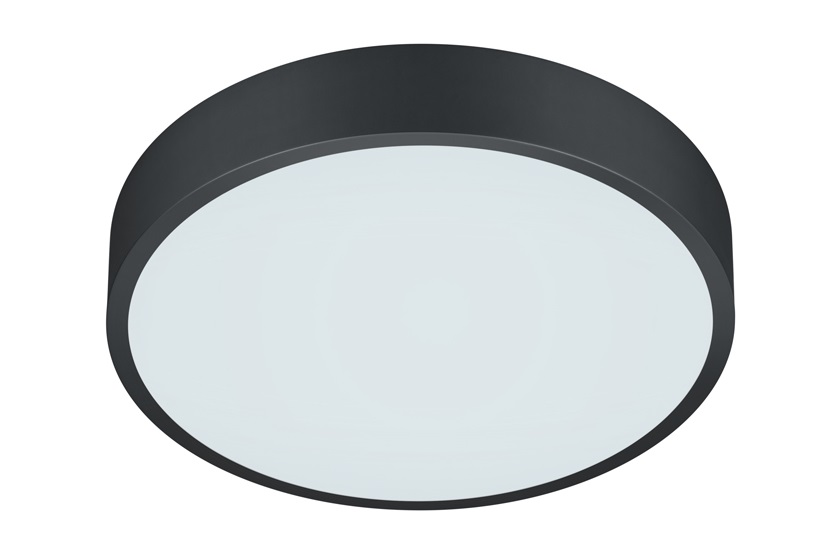 Trio Leuchten 627413032 WACO - Stropní černé kulaté svítidlo stmívatelné nástěnným stmívačem, LED 28W, 2300 + 3000+ 4000K, Ø 31cm