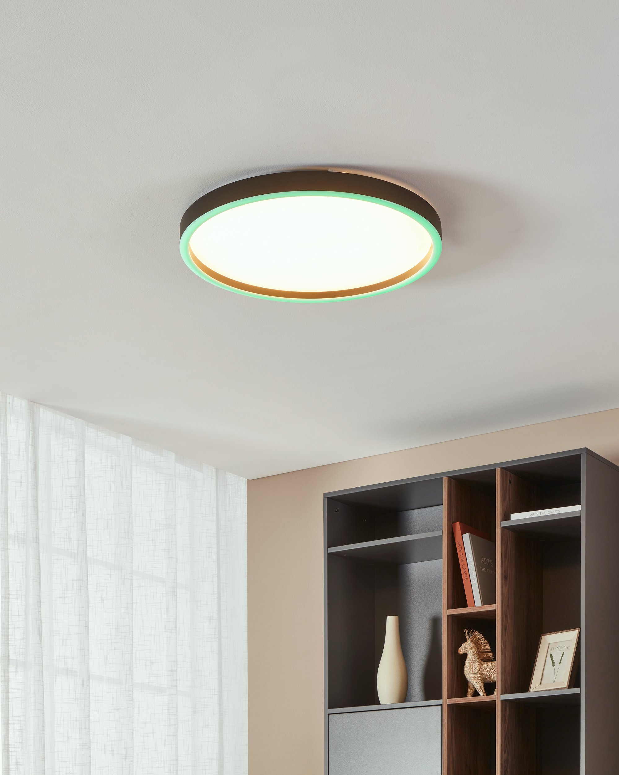 Eglo ZIGBEE 900412 MONTEMORELOS-Z - Stropní černé LED RGB svítidlo ovládané ovladačem, nebo z mobilní aplikace, LED 34,5W, Ø 57cm
