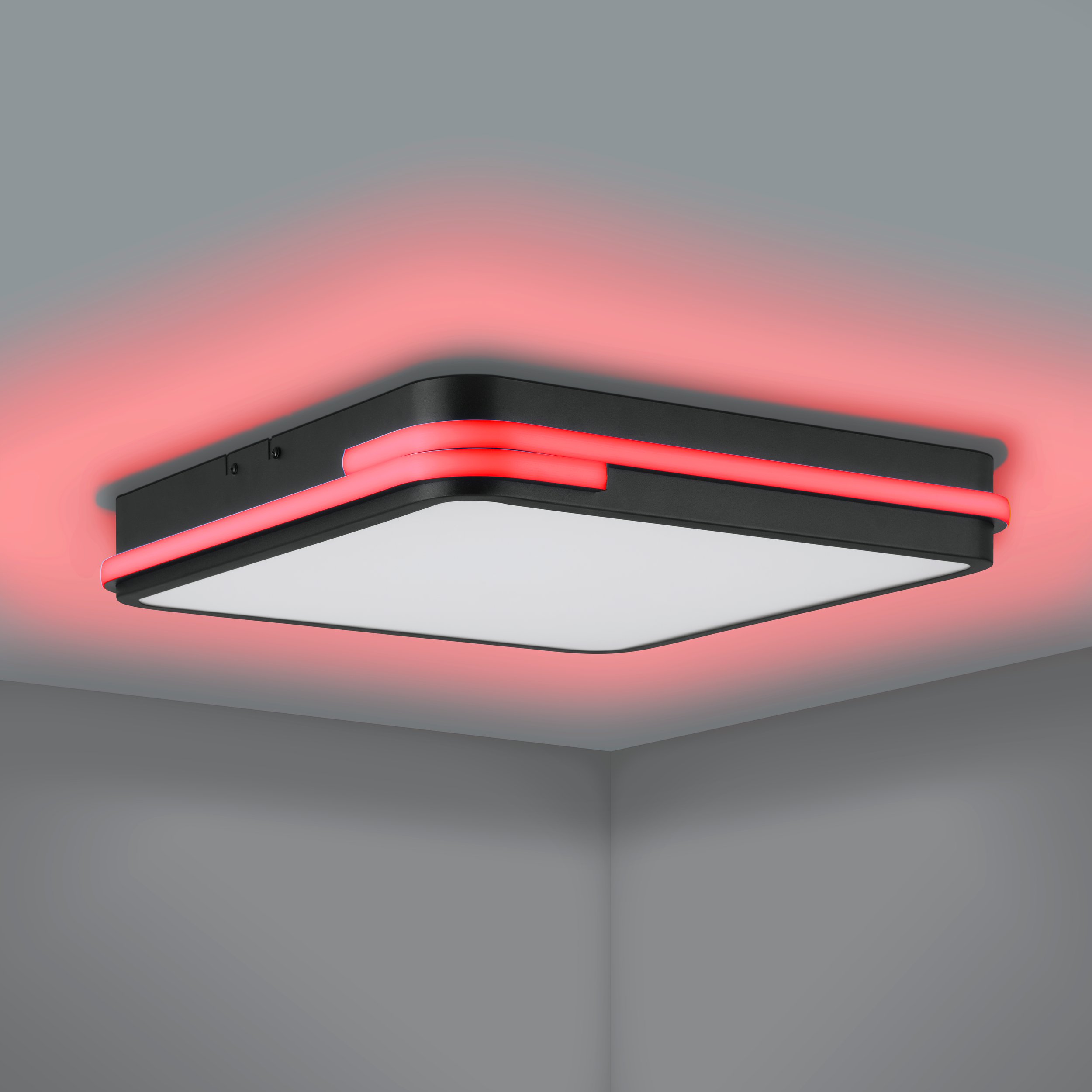 Eglo ZIGBEE 900477 GENOVESE-Z - Stropní černé LED RGB svítidlo ovládané ovladačem, nebo z mobilní aplikace, LED 22W, 47 x 47cm