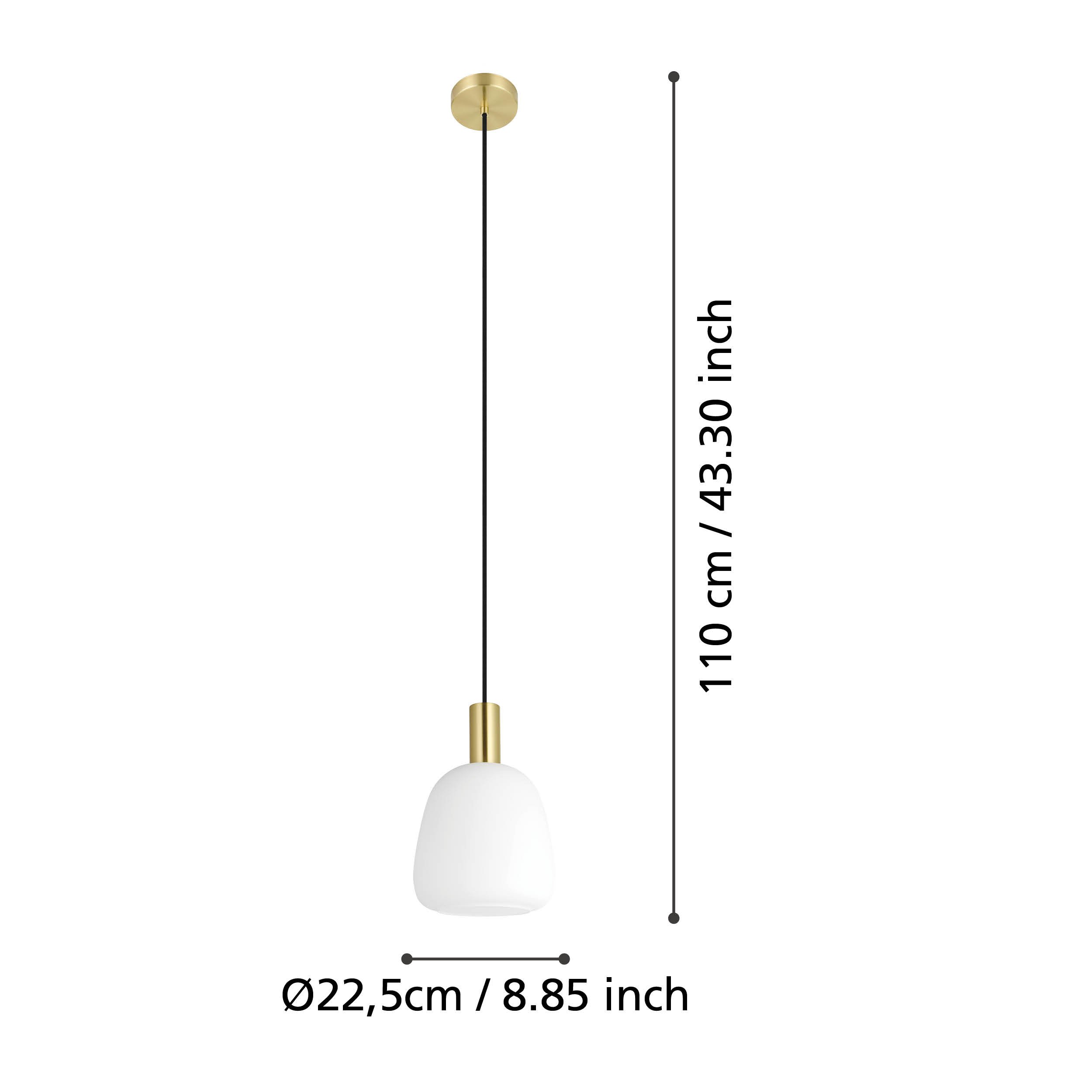Eglo 900305 MANZANARES - Závěsné kuchyňské mosazné svítidlo, 1 x E27, Ø 22,5cm