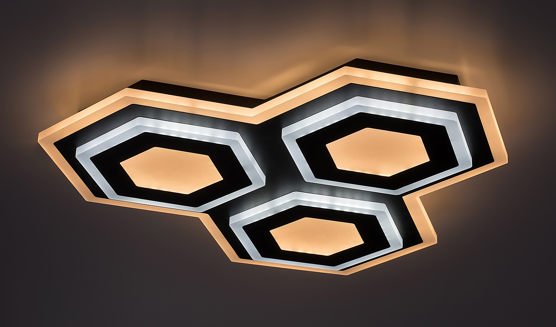 Rabalux 71115 BITSI - LED moderní stmívatelné svítidlo na strop na dálkové ovládání, LED 72W,  3000 + 6000K, 43 x 42cm