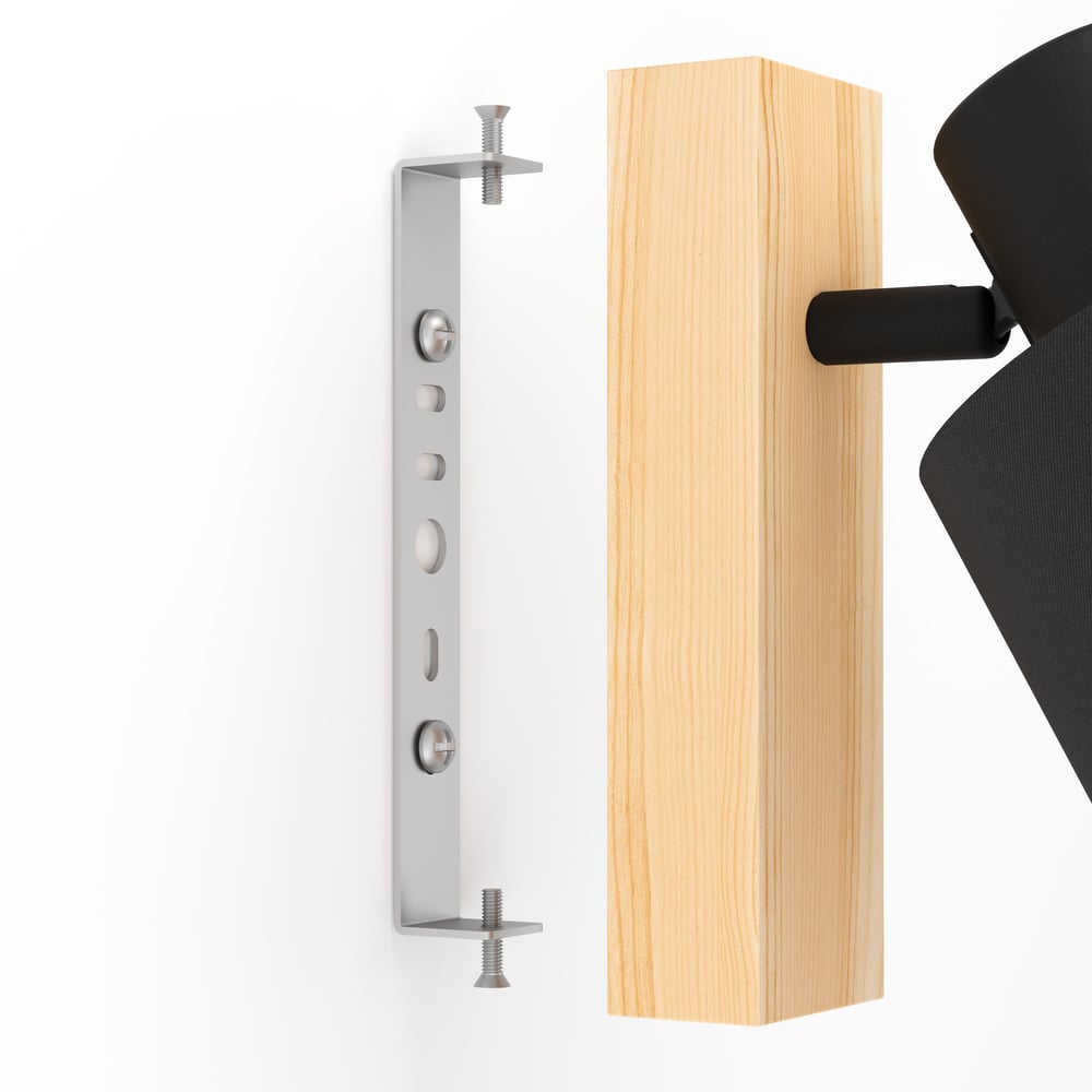 Eglo 99488 BATALLAS - Nástěnná černá lampička se dřevem 1 x E27