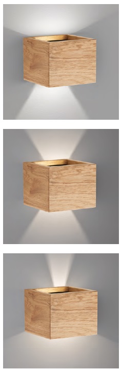 Fischer Honsel 30543 WOOD - Nástěnné obousměrné dřevěné svítidlo s možností nastavení úhlu světla, LED 6W, 2700K
