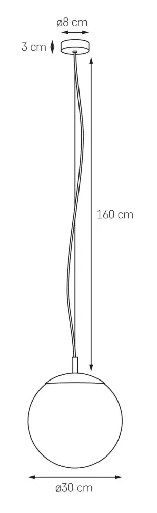 Kaspa 10722103 ALUR M - Závěsné svítidlo s kulatým skleněným stínidlem, chrom lesk, 1 x E27, Ø 30cm