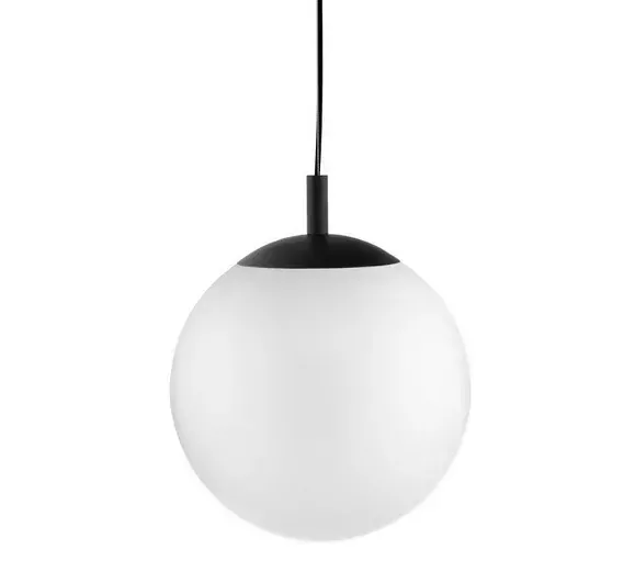 Kaspa 10735102 ALUR M - Závěsné svítidlo s kulatým skleněným stínidlem, černá, 1 x E27, Ø 30cm