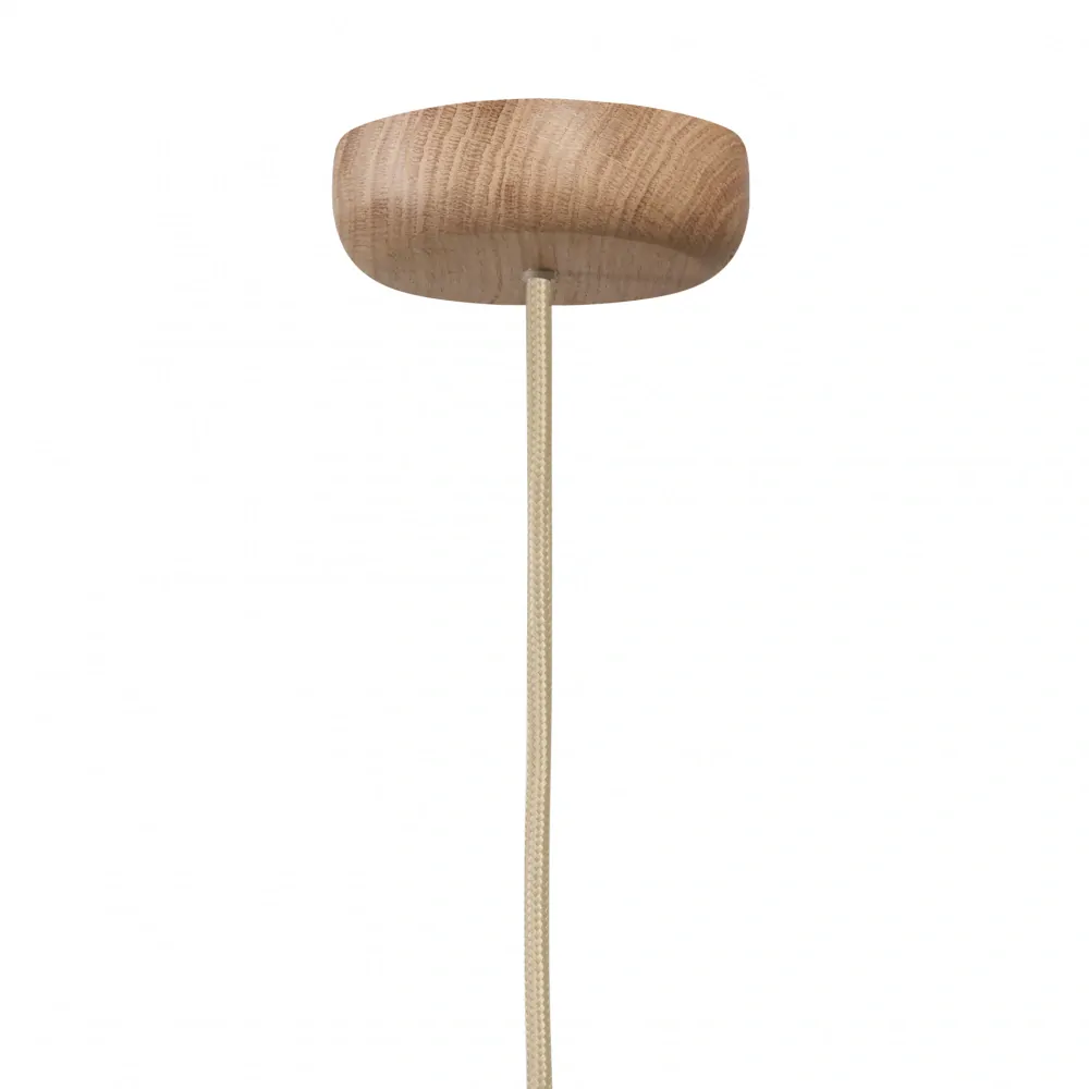Kaspa 11146119 ALUR WOOD - Závěsné svítidlo s kulatým skleněným stínidlem, dřevěné prvky, 1 x E27, Ø 25cm