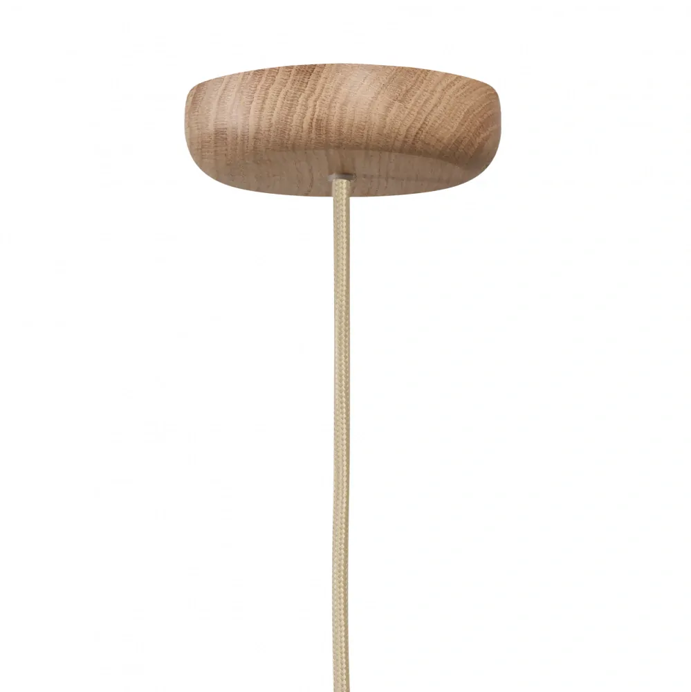 Kaspa 11150119 ALUR WOOD  - Závěsné svítidlo s kulatým skleněným stínidlem, dřevěné prvky, 3 x E27, Ø 40cm