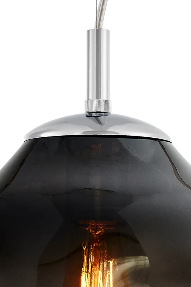 Kaspa 10421108 AVIA S - Závěsné svítidlo s nepravidelným průhledným stínidlem v grafitové barvě, 1 x E27, Ø 25cm