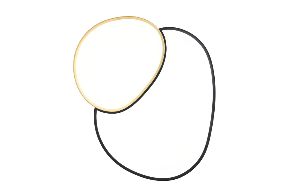 Trio Leuchten 647519280 RISE - LED stmívatelné stropní svítidlo v černé a zlaté barvě, dálkový ovladač, LED 45W, 2700-6500K, 77 x 63cm