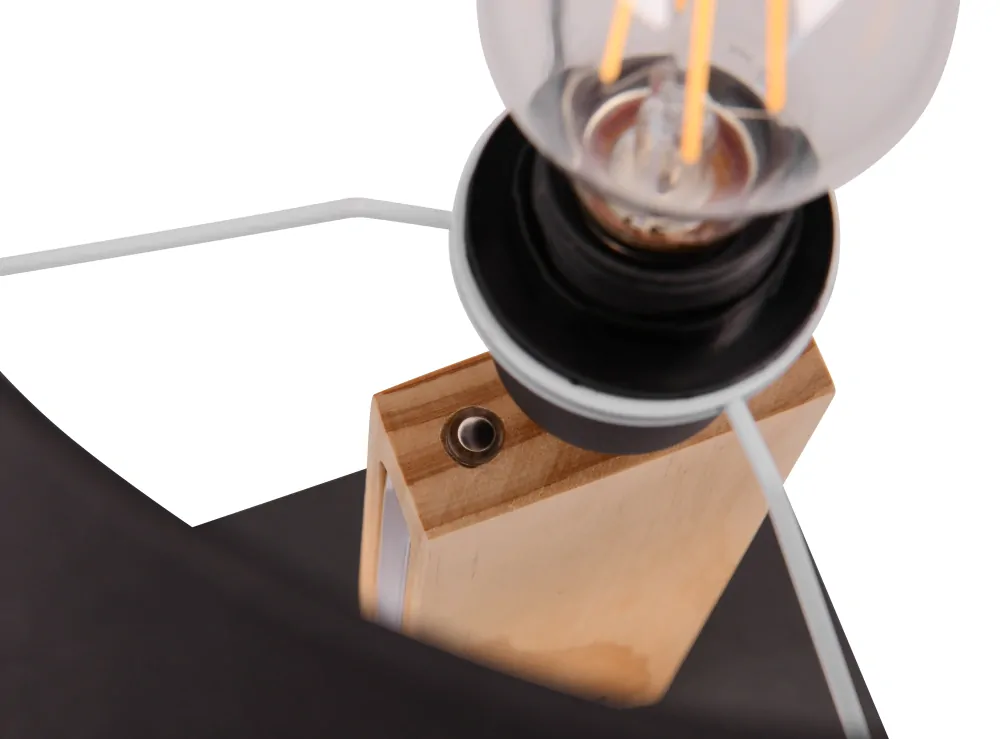 Trio Leuchten 547610232 RAHUL - Stolní lampička se stmívatelným LED ve dřevěným podstavci + 1 x E27, Ø 28cm