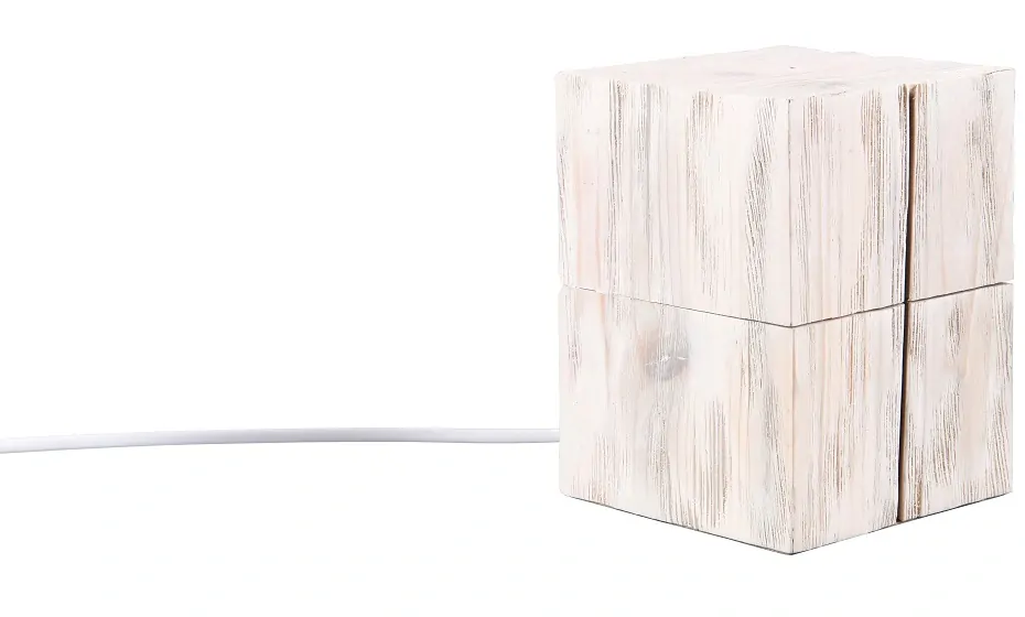 Trio Leuchten 514110101 TREASURE - Stolní dřevěná lampička na noční stolek, 1 x E14, včetně LED žárovky, bílé dřevo