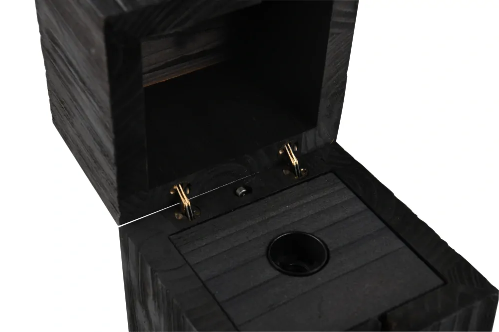 Trio Leuchten 514110102 TREASURE - Stolní dřevěná lampička na noční stolek, 1 x E14, včetně LED žárovky, černé dřevo