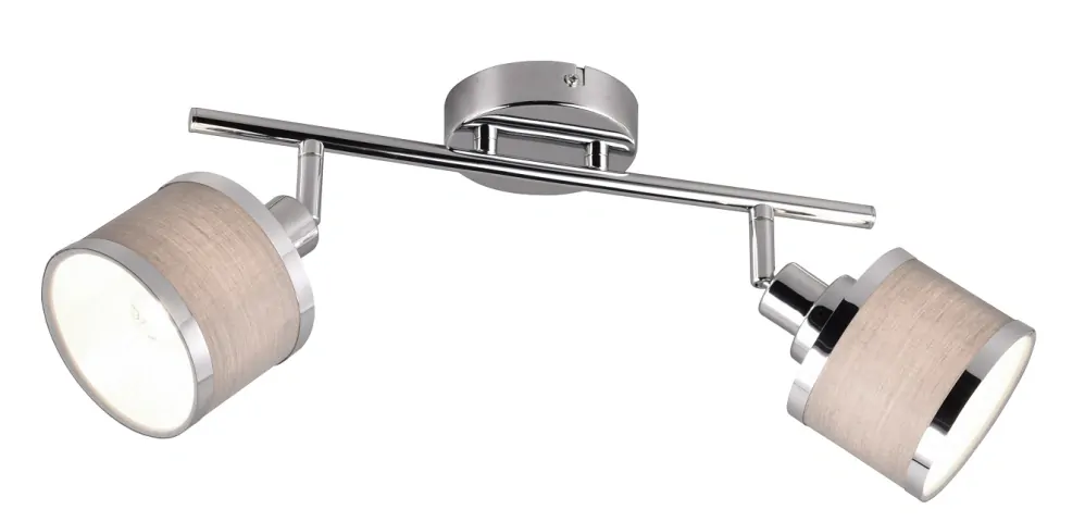 Trio Leuchten 812100206 AROSA - Elegantní stropní svítidlo s textilními stínidly, chrom lesk, 2 x E14
