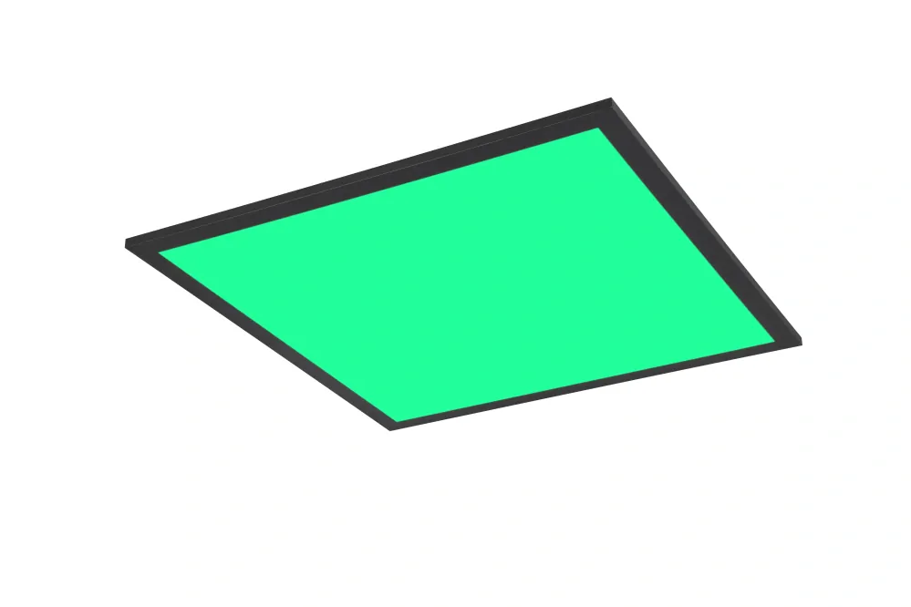 Trio Leuchten R67664532 BETA - LED černé stmívatelné stropní RGB svítidlo, dálkový ovladač, LED 20W, 2700 - 6500K + RGB, 44 x 44cm