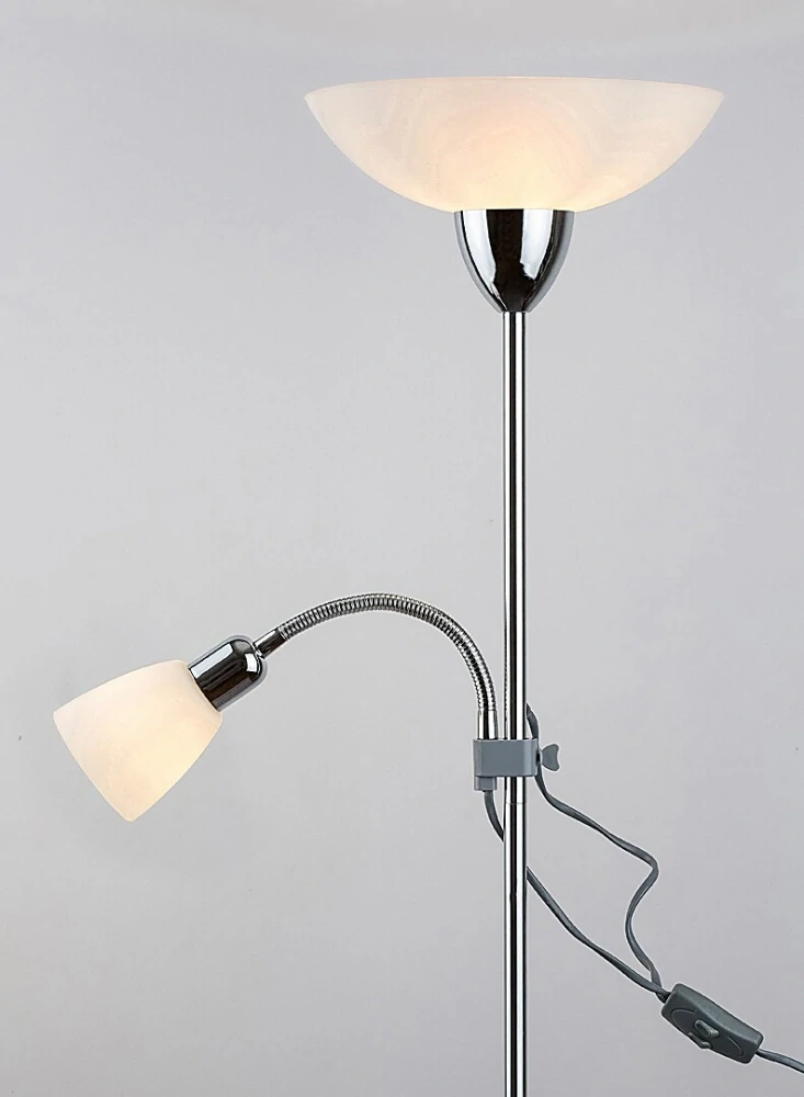 Rabalux 4059 DIANA - Stojací lampa se čtecí bodovkou, lesklý chrom, 1 x E27 + 1 x E14, 177cm