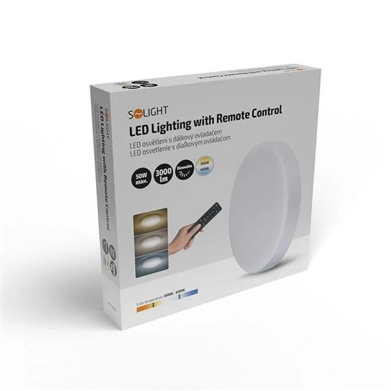 Solight WO799 LECCE - LED stropní svítidlo stmívatelné dálkovým ovladačem, Ø 40cm, 50W, 3000-6000K