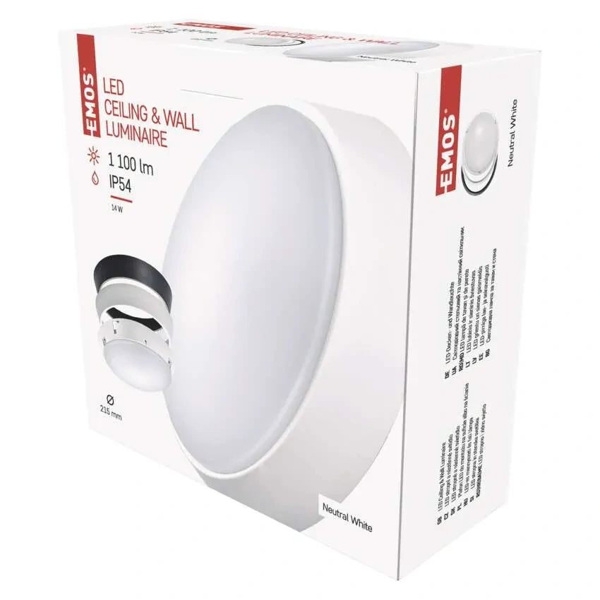 Emos ZM3230 ZURI - LED černé nebo bílé nástěnné venkovní svítidlo, IP54, 14W, 4000K, 1100lm