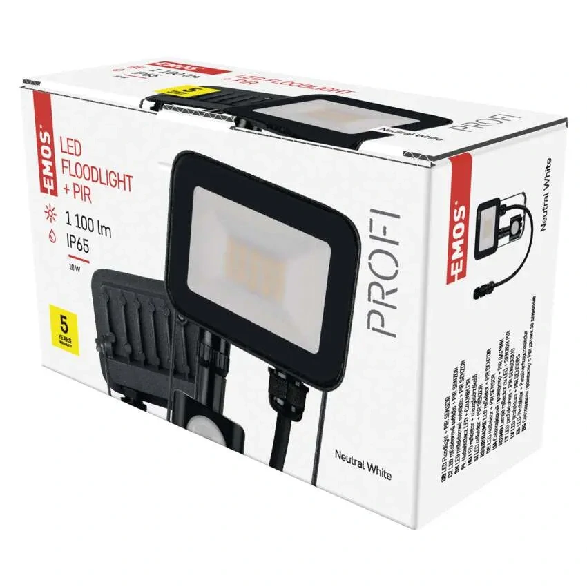 Emos ZS2712 INOVO - LED venkovní reflektor s čidlem v antracitové barvě, 10W, 4000K, IP65