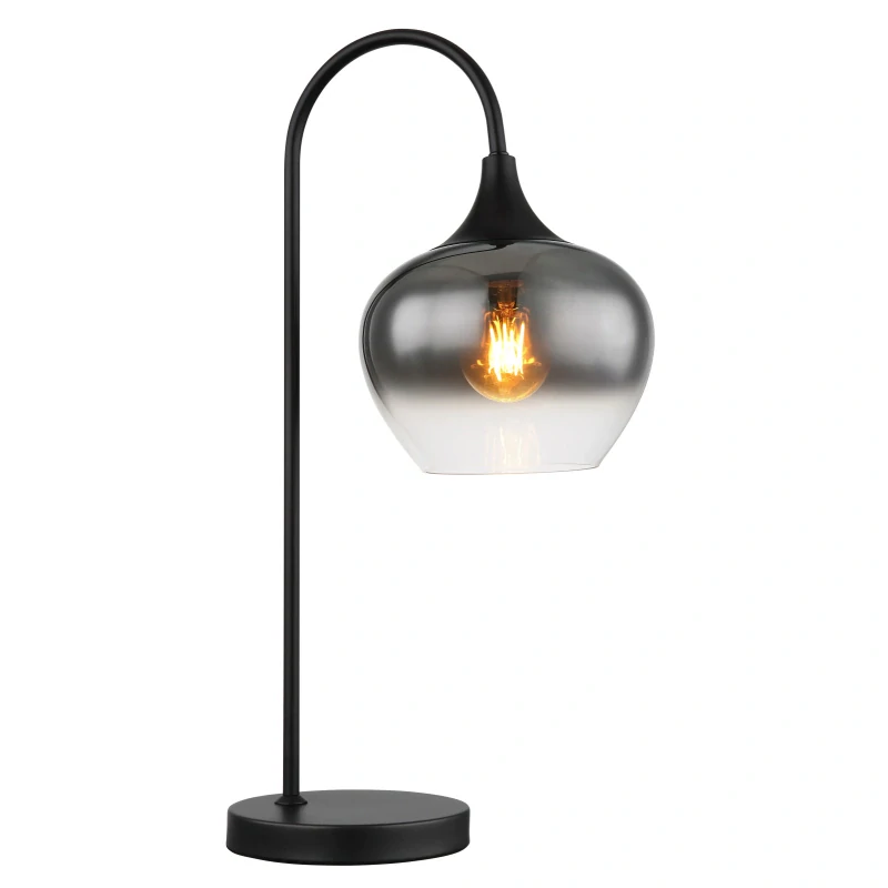Globo 15548T MAXY - Černá stolní lampa s kouřovým stínidlem, 1 x E27