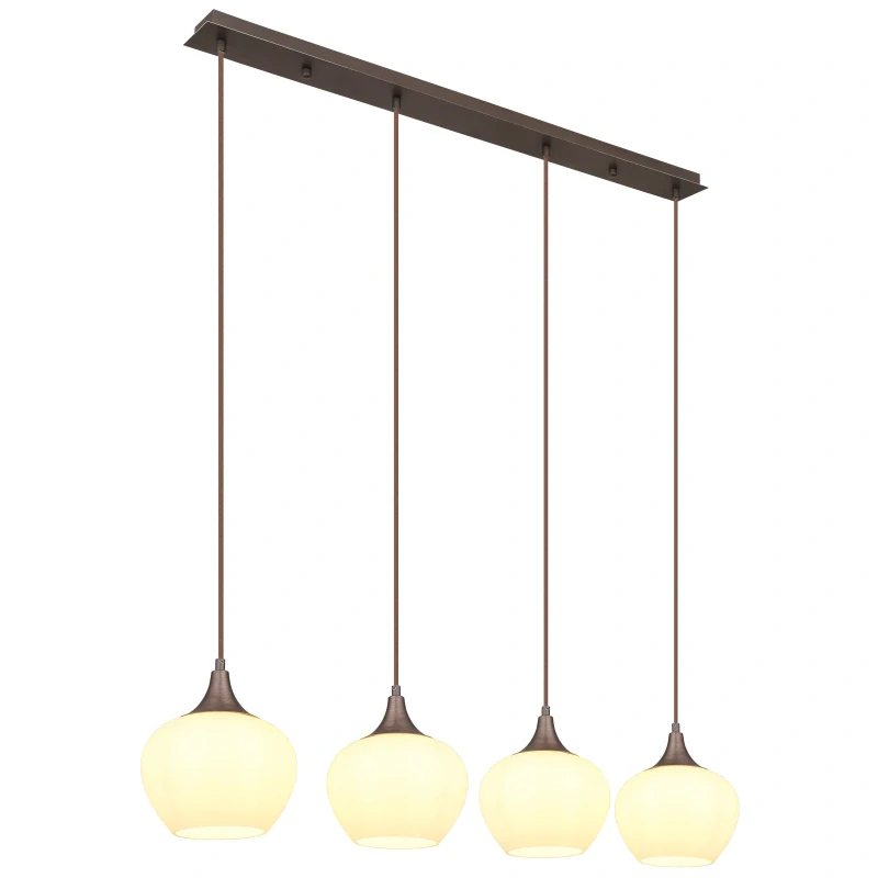 Globo 15548-4HC MAXY - Závěsný lustr v kávové barvě se skleněnými stínidly, 4x E27, 100cm