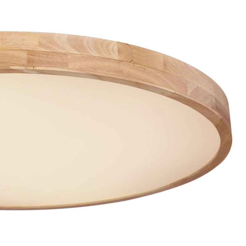 Globo 41745-60 RAINER - Moderní dřevěné stropní kulaté LED svítidlo s dálkovým ovladačem, LED 60W, 3000 - 6000K, Ø 80cm