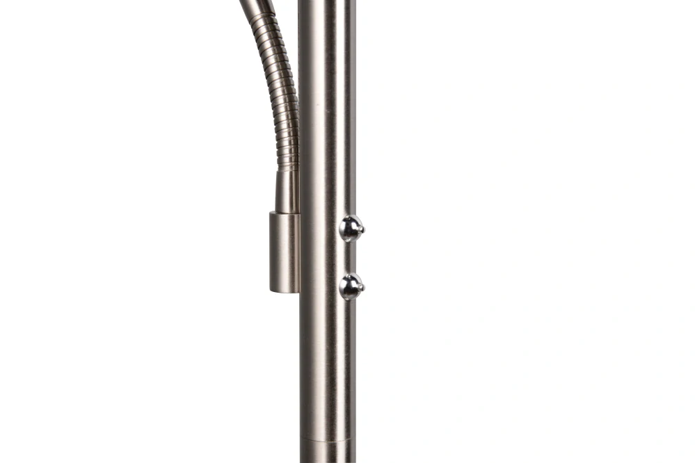 Trio Leuchten 449510207 WILLIS - Moderní stojací LED stmívatelná lampa v matném niklu, LED 39W + 5,5W,  2700+3200+4000K, 180cm