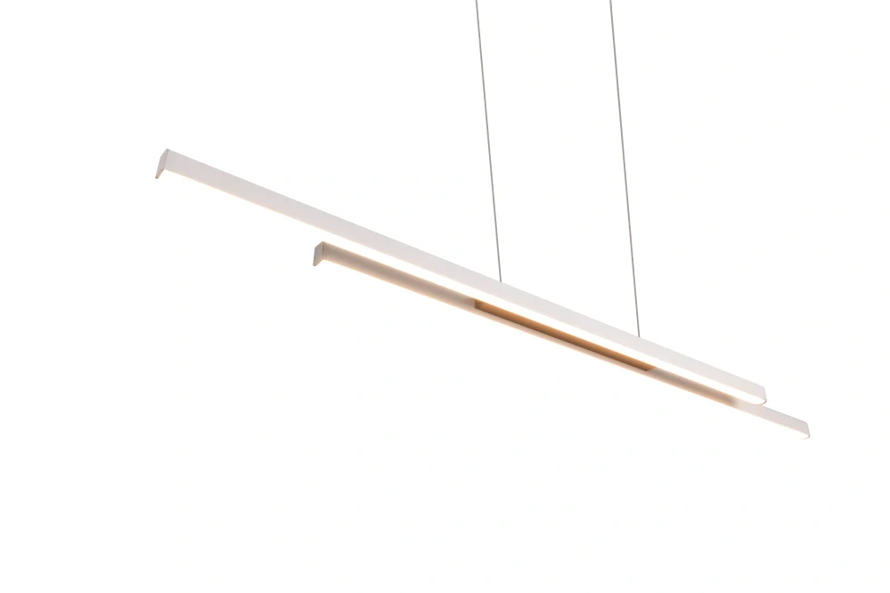 Trio Leuchten R37882176 ODIO - Závěsný lineární lustr v teple šedé a kávové barvě, 22W, 3000K, 110cm