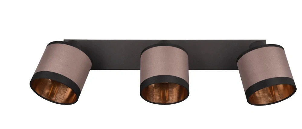 Trio Leuchten R81553041 DAVOS - Stropní moderní svítidlo s hnědými textilní stínidly, 3 x E14
