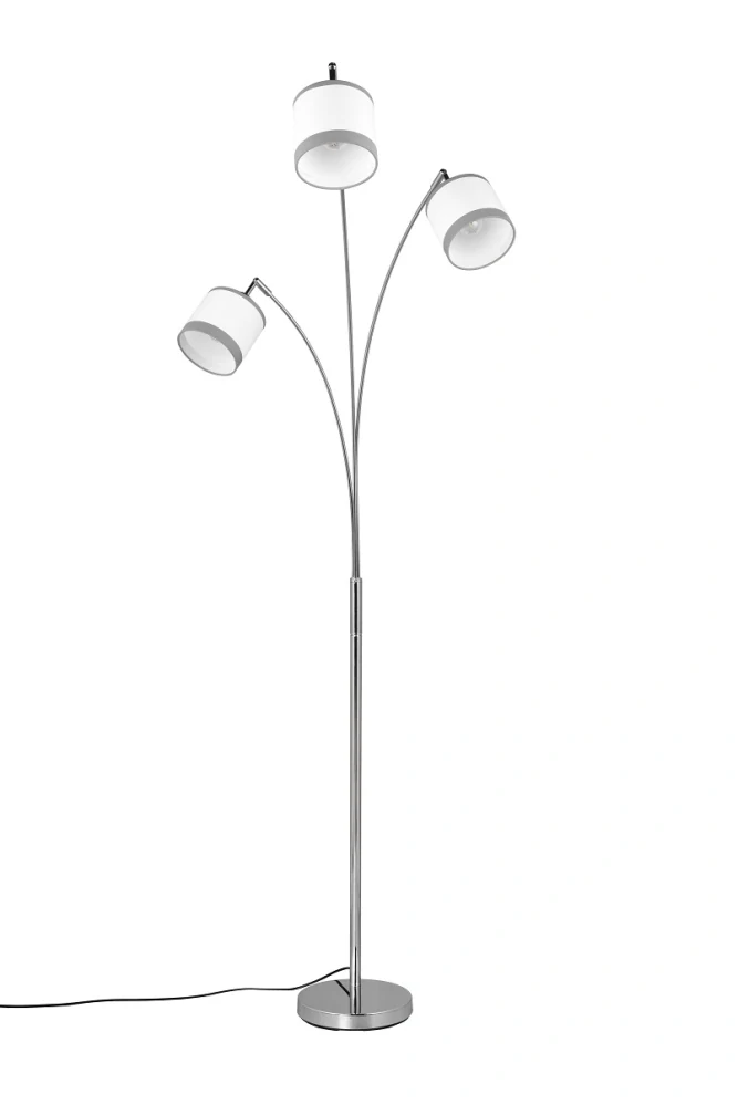 Trio Leuchten R41553006 DAVOS - Stojací trojramenná lampa s textilními stínidly, 3 x E14, 185cm výška