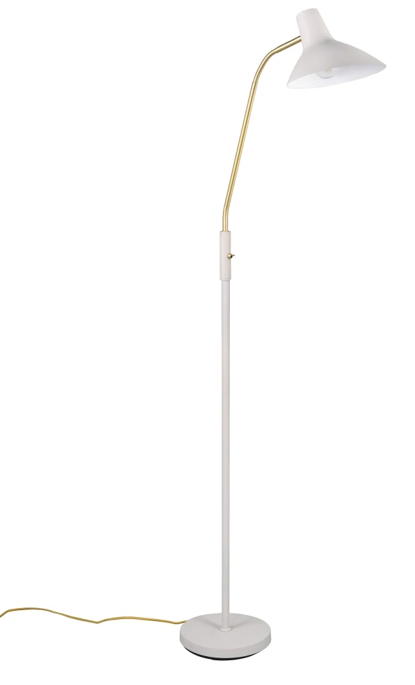 Trio Leuchten 463400176 TRAVELLER - Stojací šedá lampa s husím krkem a vypínačem, 1 x E27, 145cm